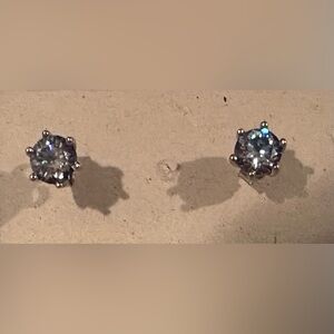 Moissanite Grape Purple Stud Earrings Sterling Silver - NWT